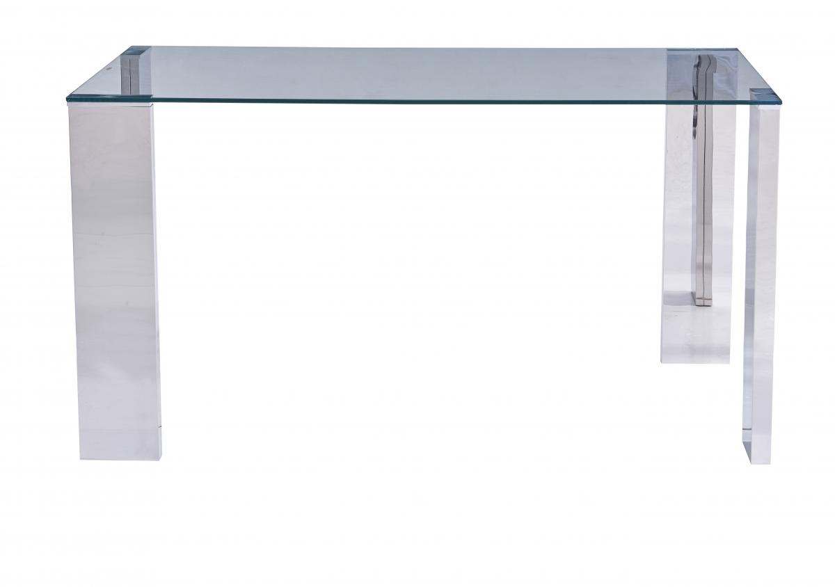 Mesa BETSY, acero inoxidable, cristal templado, 160x90 cms