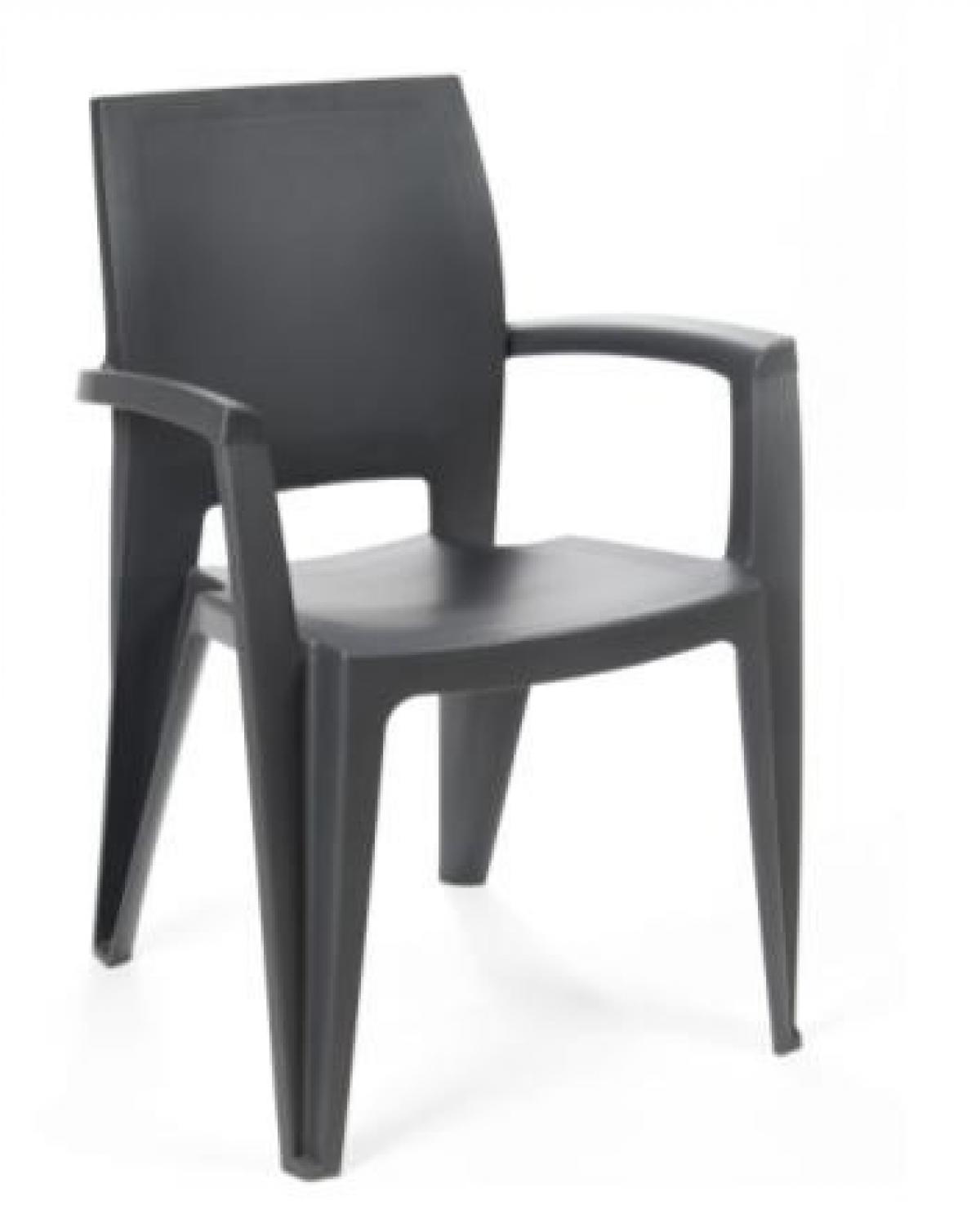 Sillón ELEN, apilable, polipropileno antracita