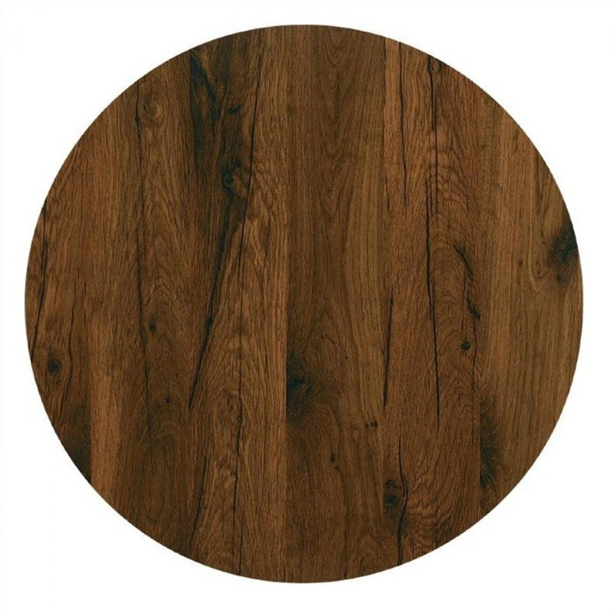 Tablero de mesa Werzalit-SM, ROBLE ANTIGUO 316, 70 cms de diámetro.