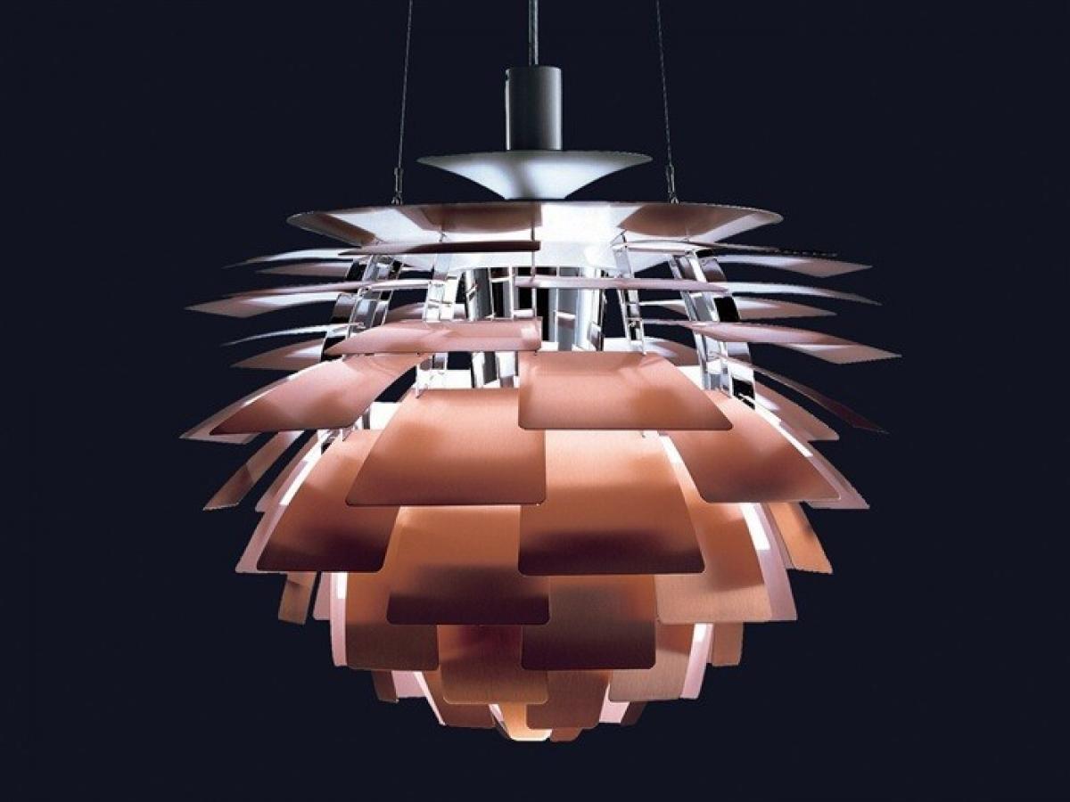 Lámpara ARTIC, aluminio, cobre, 70 cms. de diámetro