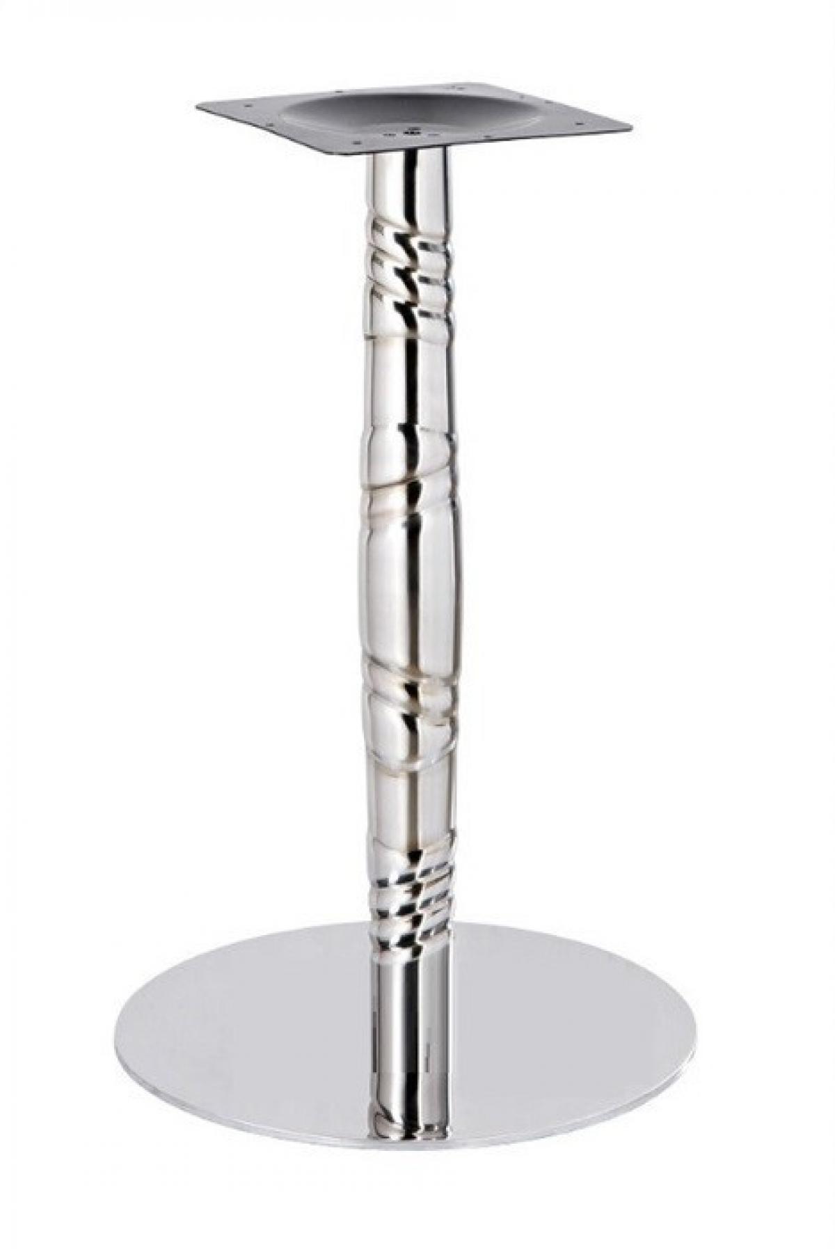Base de mesa LUXOR, acero inoxidable, acabado espejo, base 45 cms diámetro, altura 72 cms