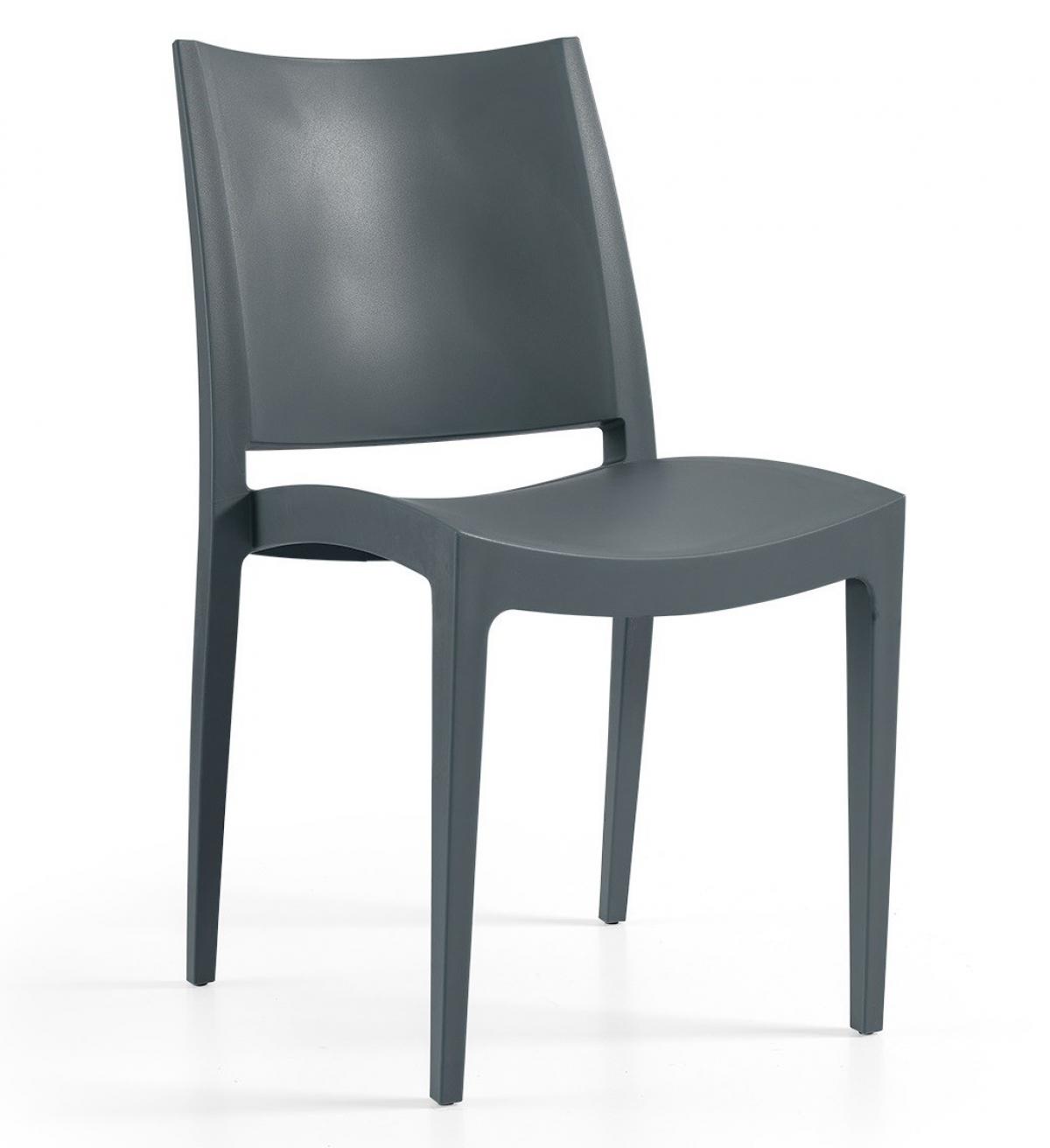 Silla BEYBE, apilable,  polipropileno antracita