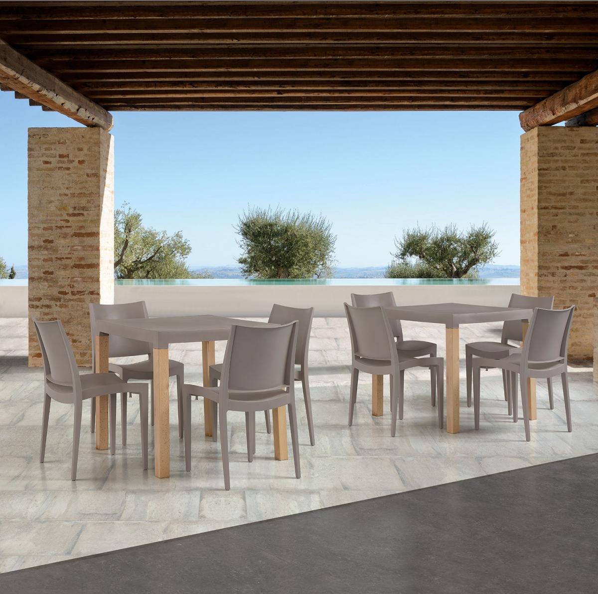 Silla BEYBE, apilable,  polipropileno antracita