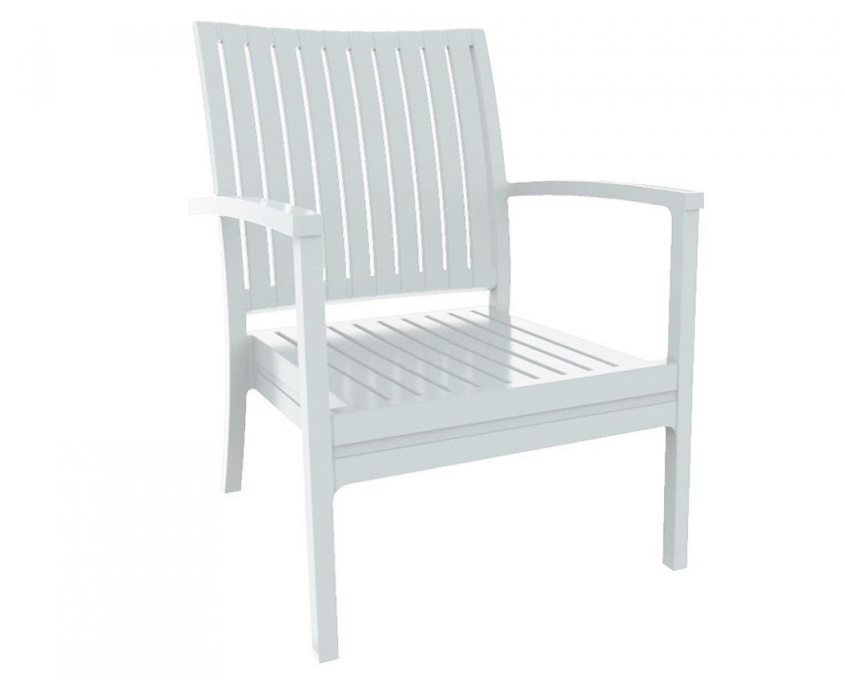 Sillón CHOPIN LOW, apilable,  polipropileno blanco