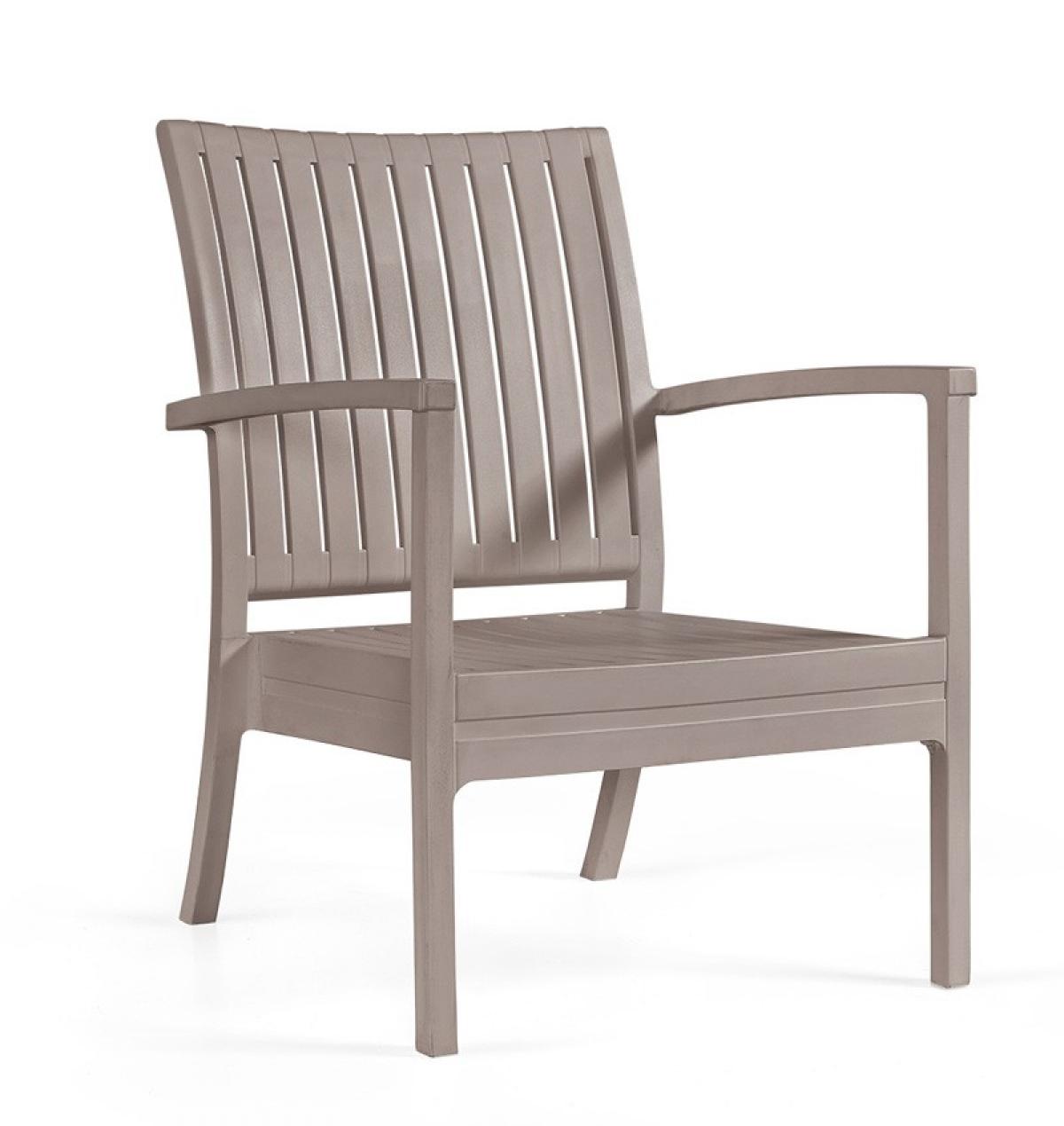 Sillón CHOPIN LOW, apilable,  polipropileno blanco
