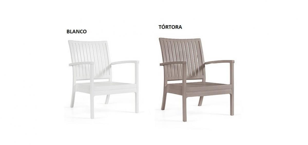 Sillón CHOPIN LOW, apilable,  polipropileno blanco