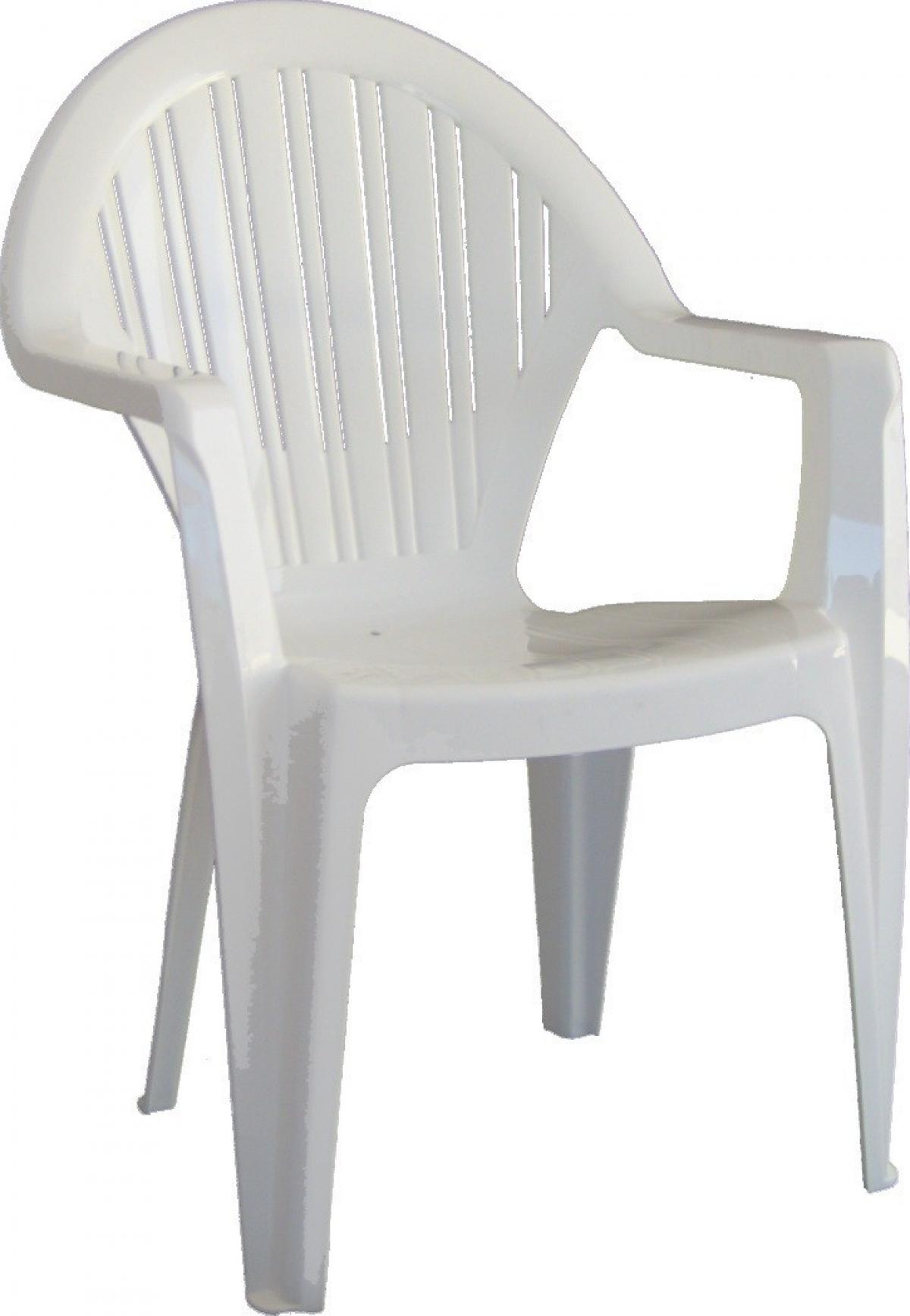 Sillón VITO, monoblock, apilable, blanco