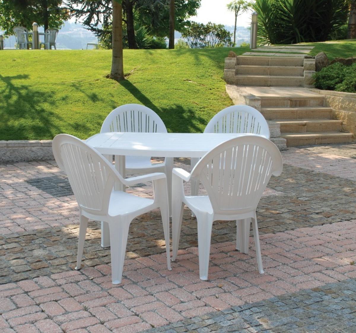 Sillón VITO, monoblock, apilable, blanco