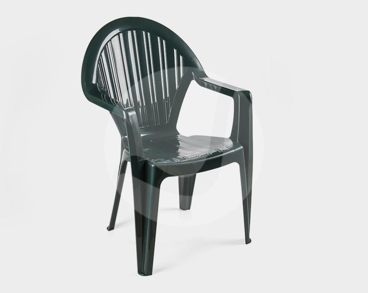 Sillón VITO, monoblock, apilable, verde
