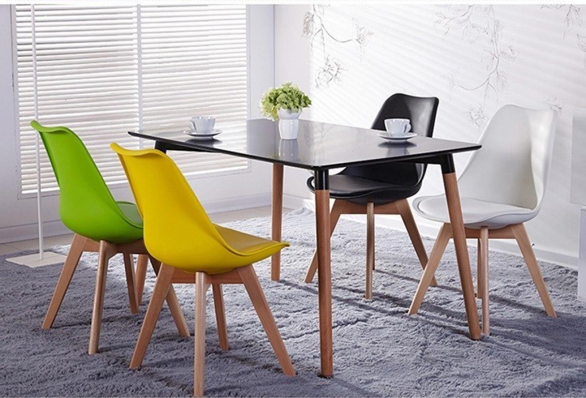 Mesa NURY NEW, madera, tapa negra, 160 x 90 cms