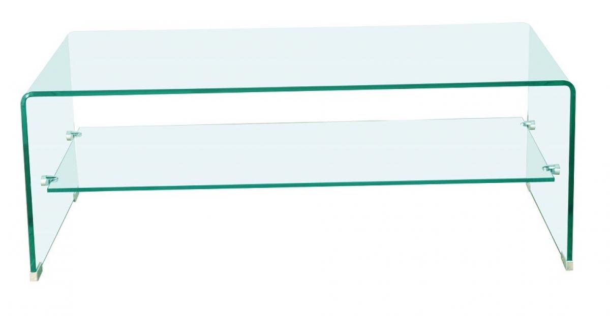 Mesa CHALLENGER, baja, cristal curvado, 110x55 cms