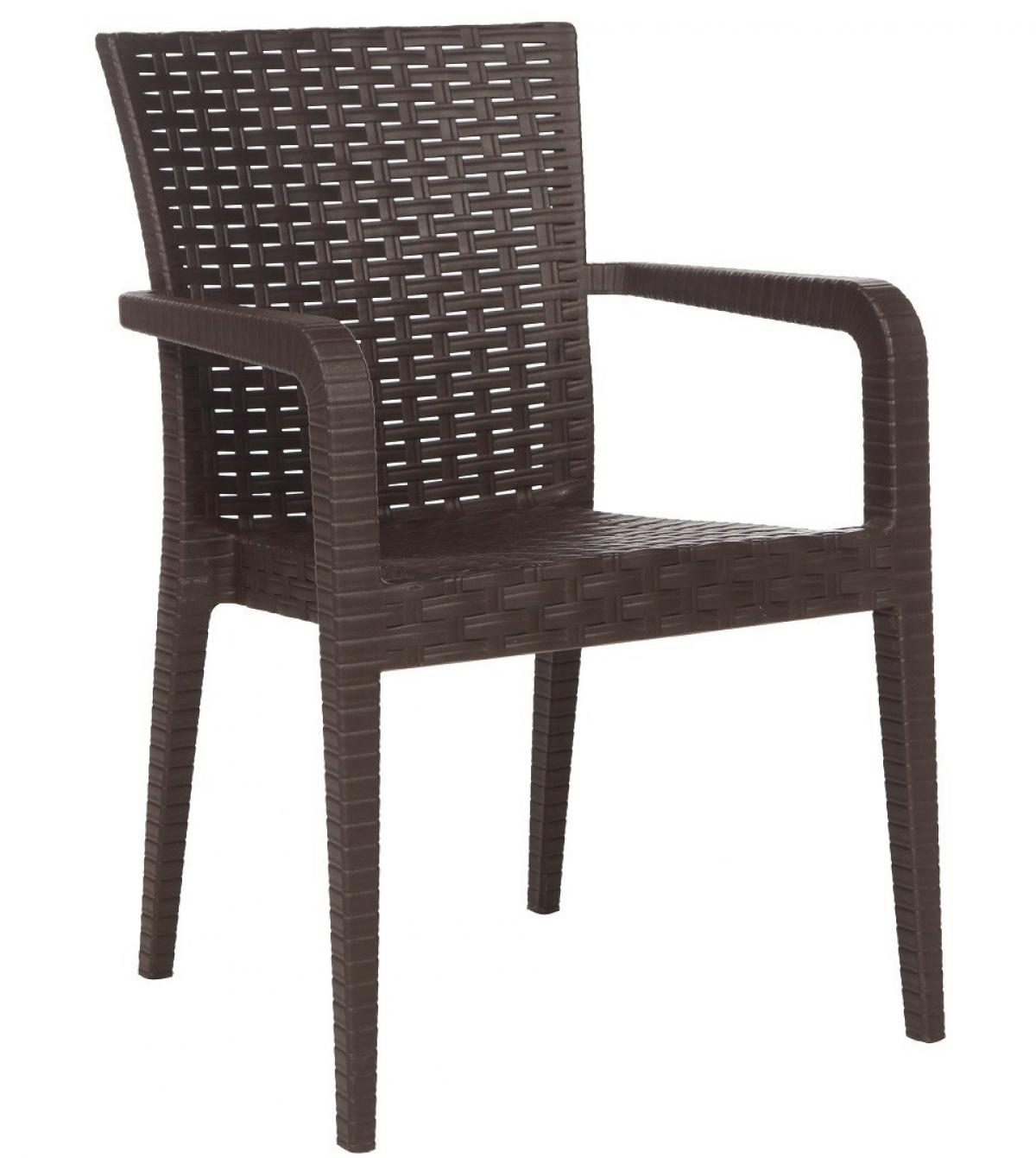 Sillón JAZMIN, apilable, polipropileno marrón chocolate