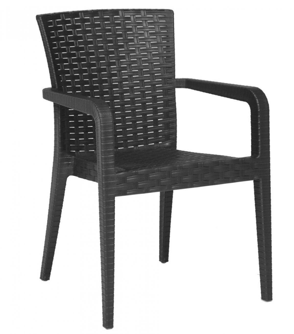 Sillón JAZMIN, apilable, polipropileno antracita