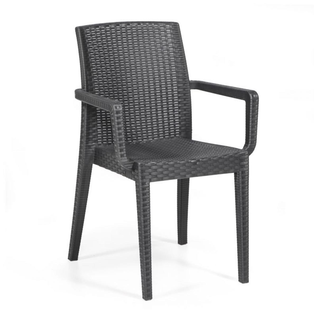 Sillón GLADY, apilable, polipropileno antracita