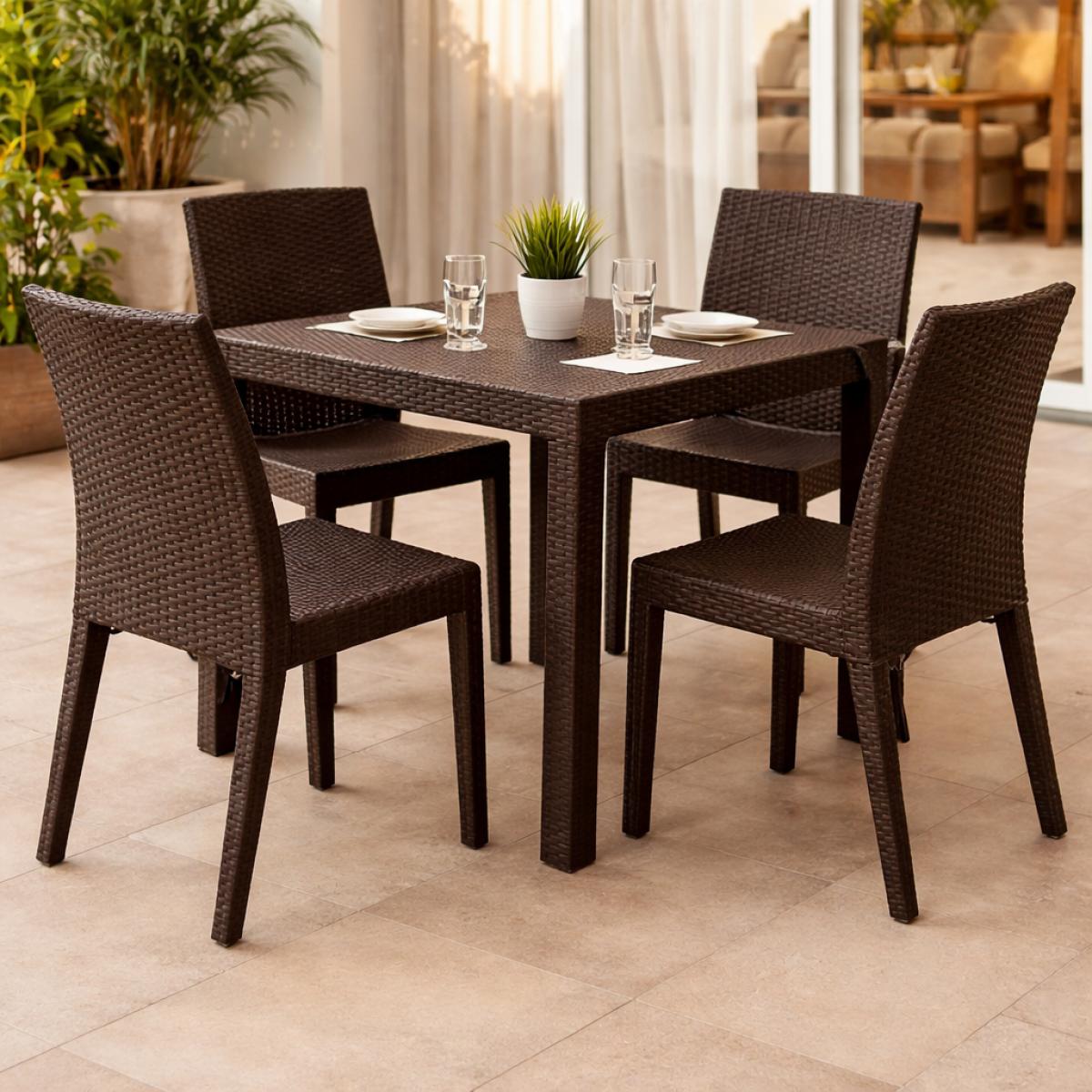 Silla GLADY, apilable, polipropileno marrón chocolate