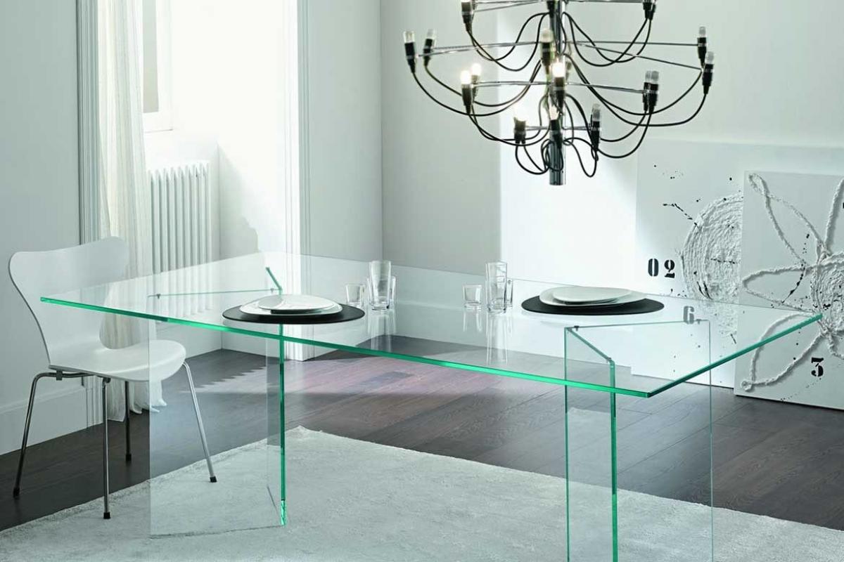 Mesa NICOLE, cristal, 200x120 cms