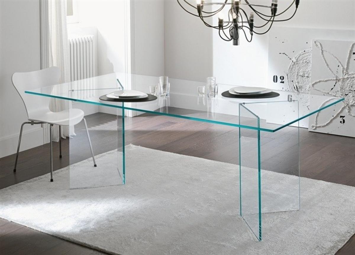 Mesa NICOLE, cristal, 200x120 cms