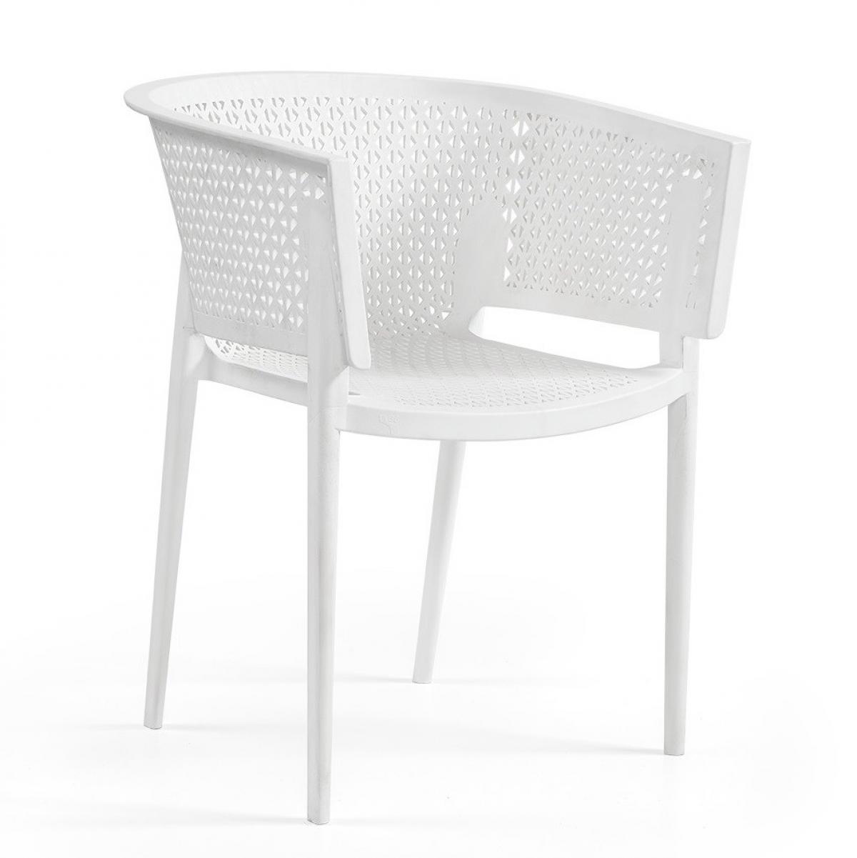 Sillón BILL, apilable,  polipropileno blanco