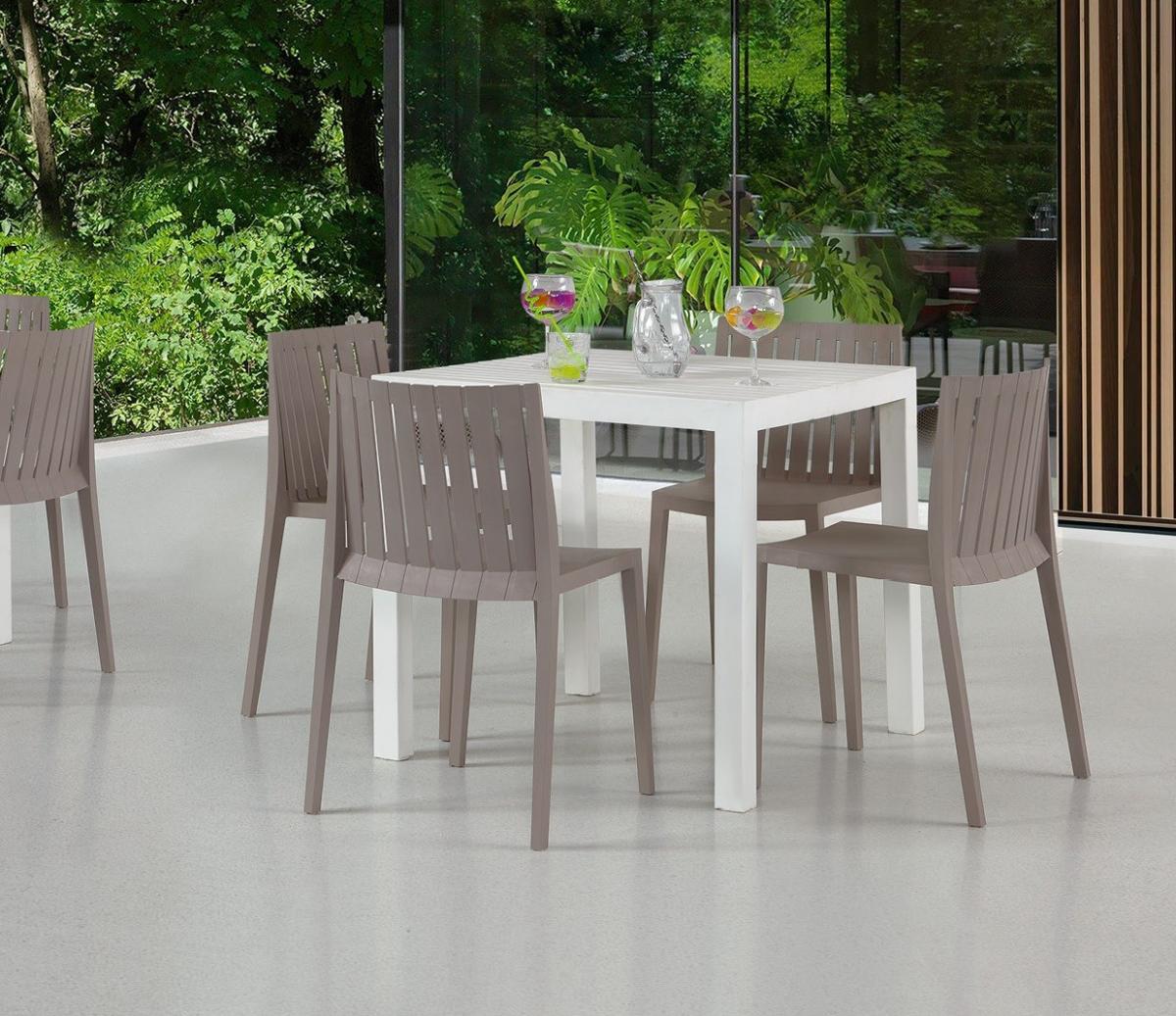 Silla CHOPIN, apilable,  polipropileno blanco