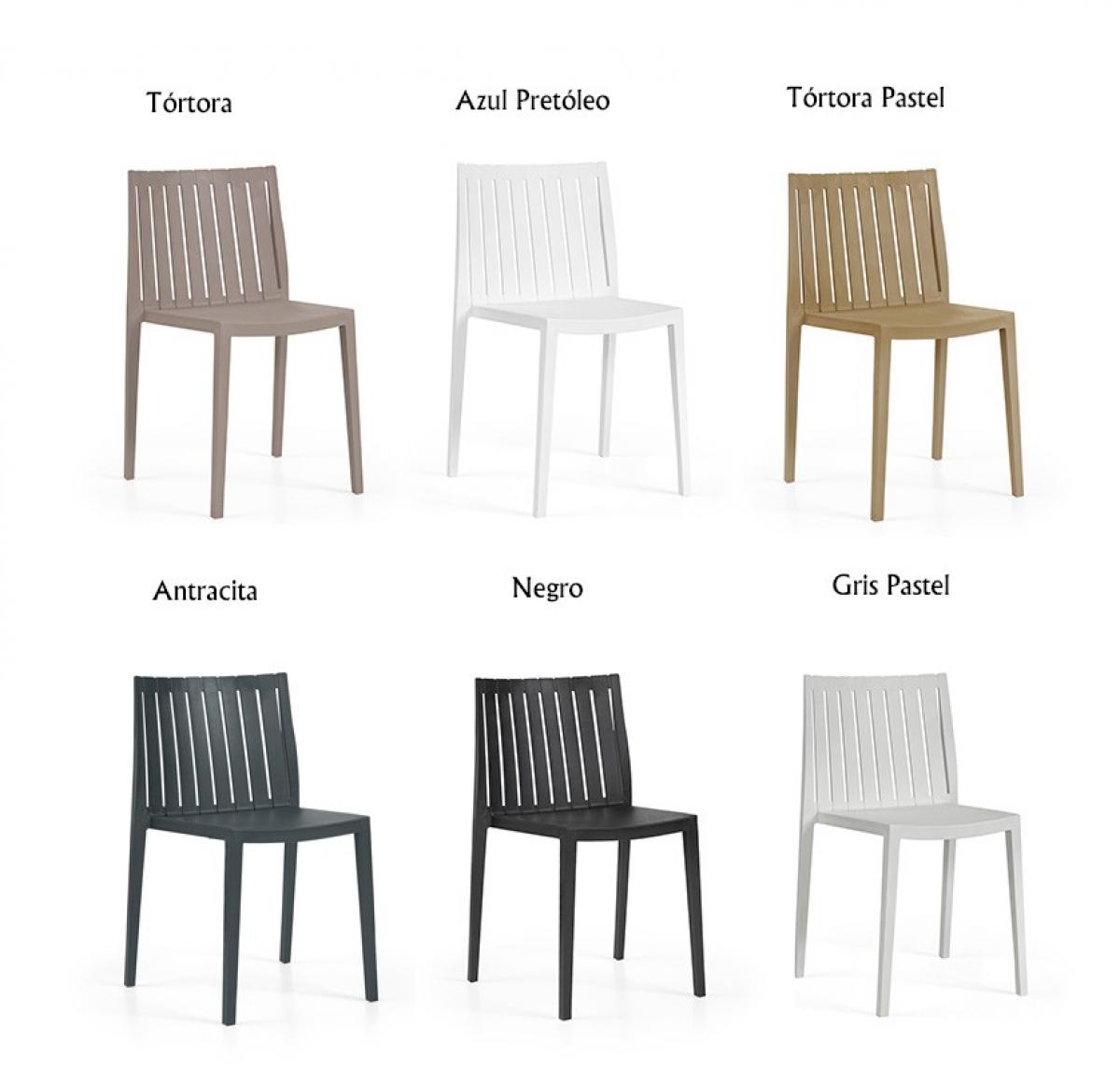 Silla CHOPIN, apilable,  polipropileno blanco