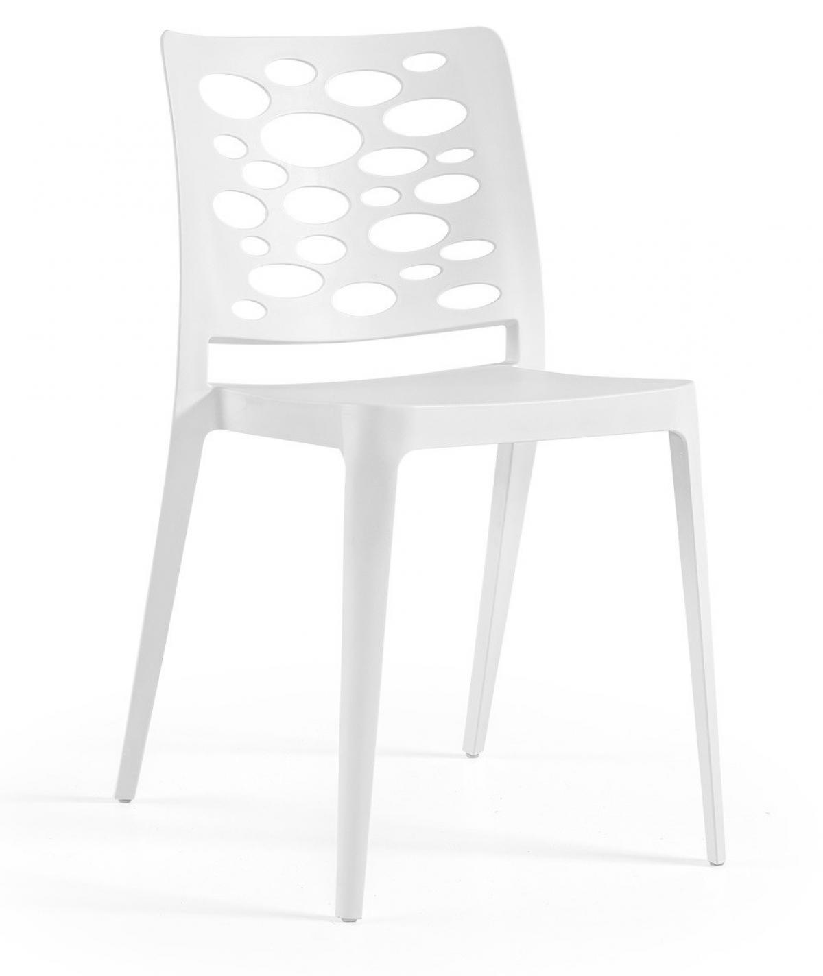 Silla VENECIA, apilable,  polipropileno blanco
