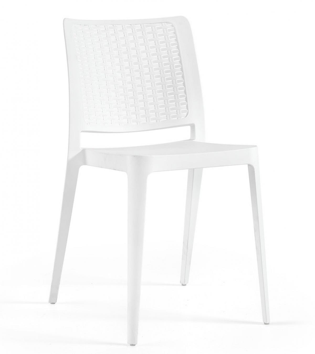 Silla JOHN, apilable,  polipropileno blanco