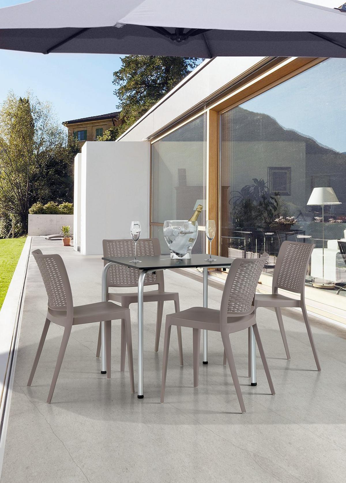 Silla JOHN, apilable,  polipropileno blanco