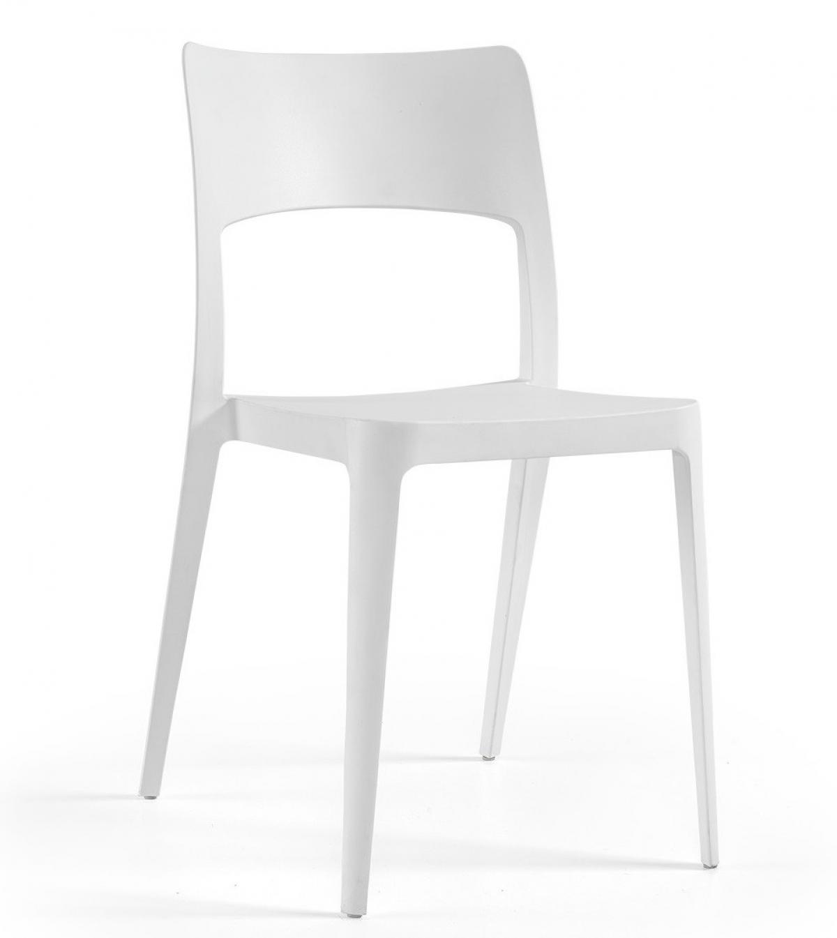 Silla VANESA, apilable,  polipropileno blanco