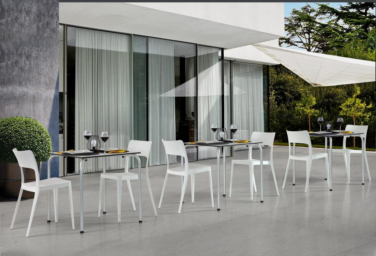 Silla VANESA, apilable,  polipropileno blanco