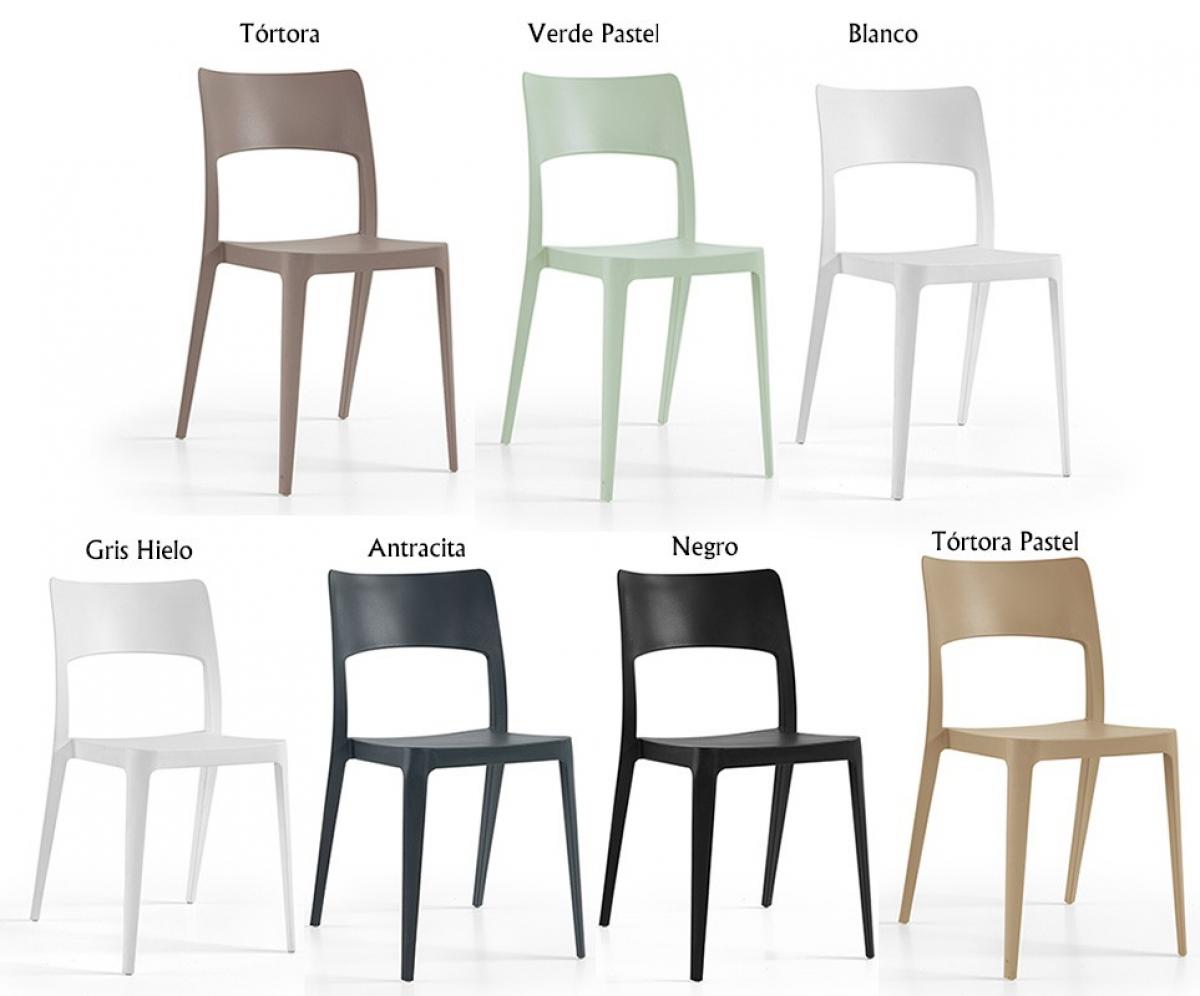 Silla VANESA, apilable,  polipropileno blanco