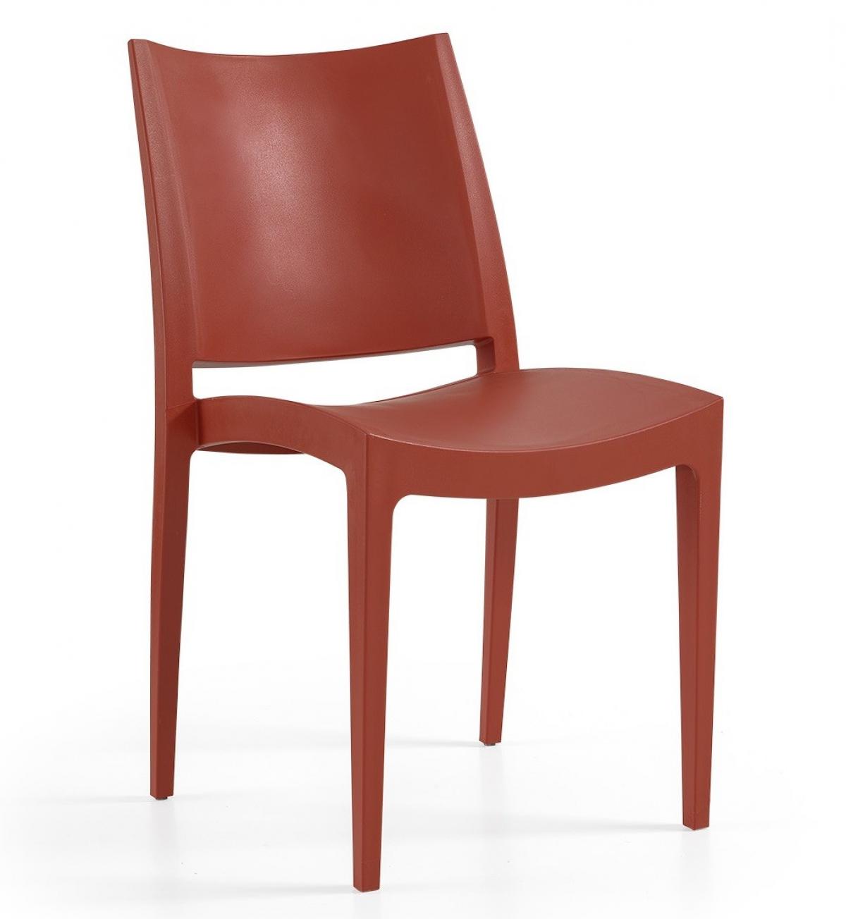 Silla BEYBE, apilable,  polipropileno rojo ladrillo