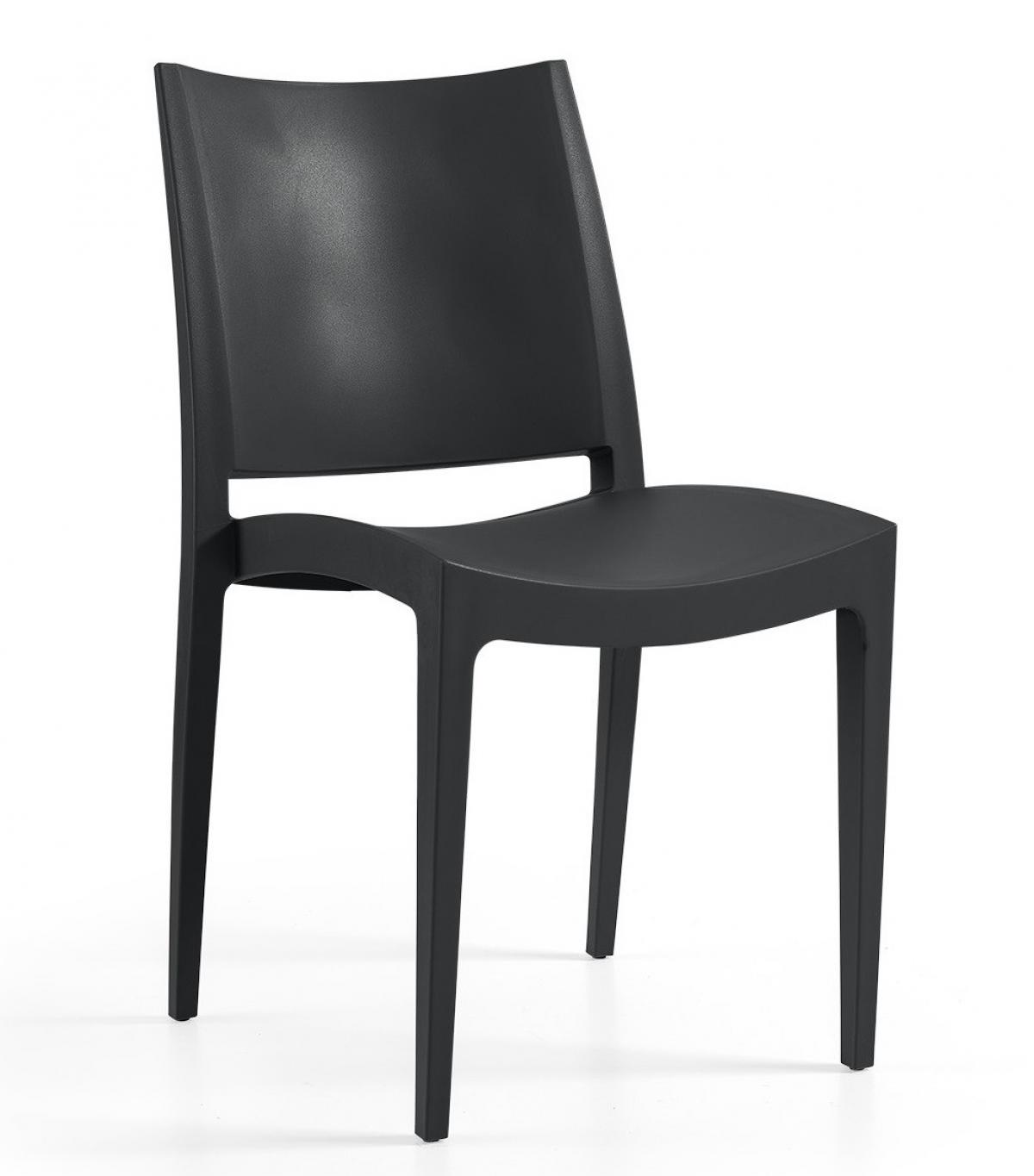 Silla BEYBE, apilable,  polipropileno negro