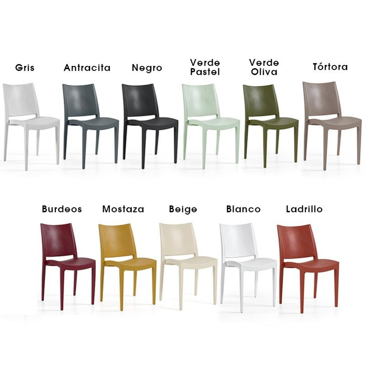 Silla BEYBE, apilable,  polipropileno negro