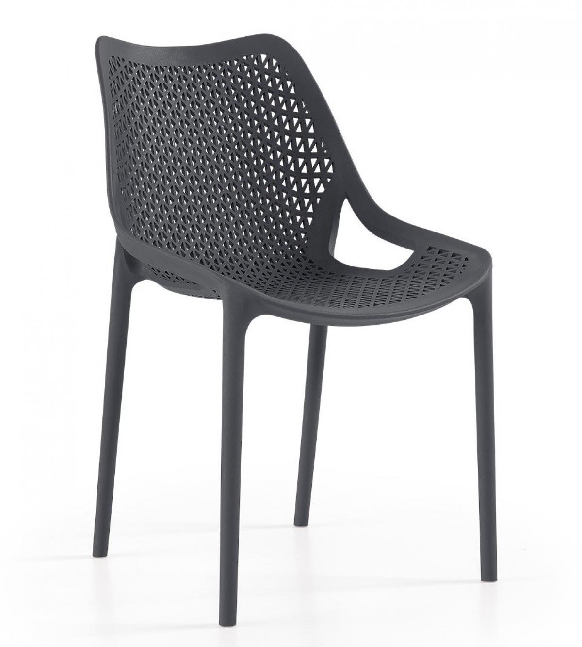 Silla BILL, apilable,  polipropileno antracita