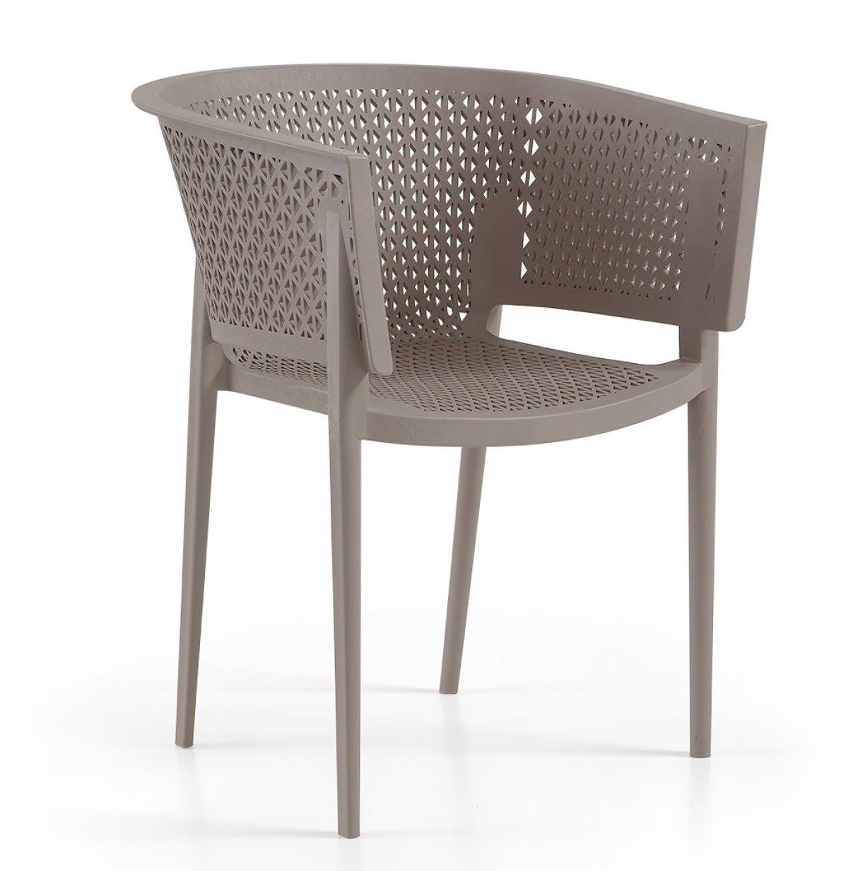 Sillón BILL, apilable,  polipropileno tórtora