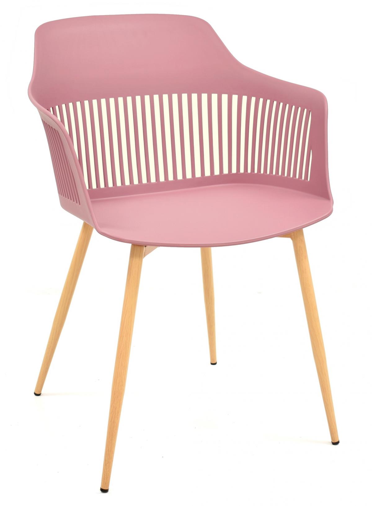 Sillón ALCAZABA, metal, polipropileno rosa oscuro