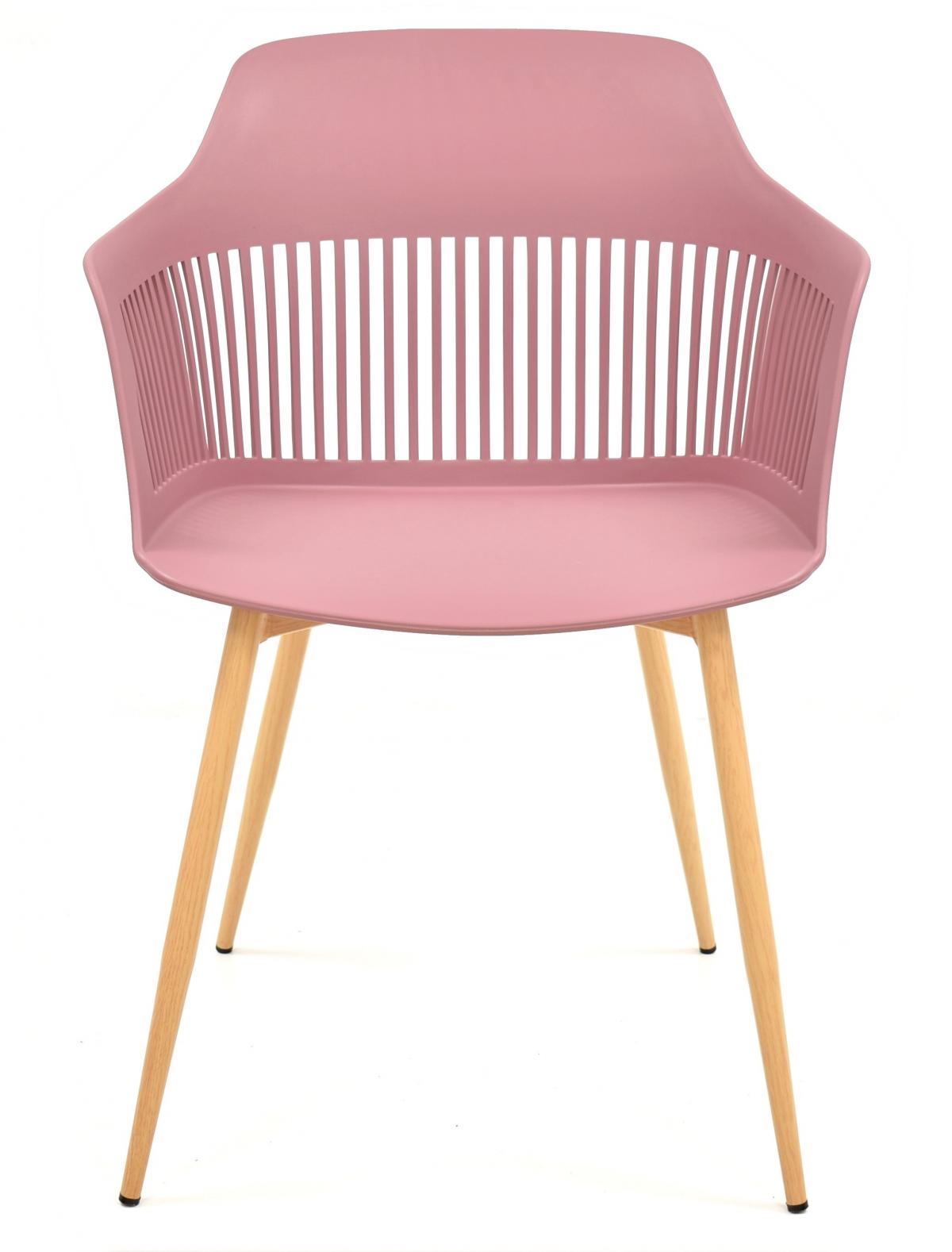 Sillón ALCAZABA, metal, polipropileno rosa oscuro