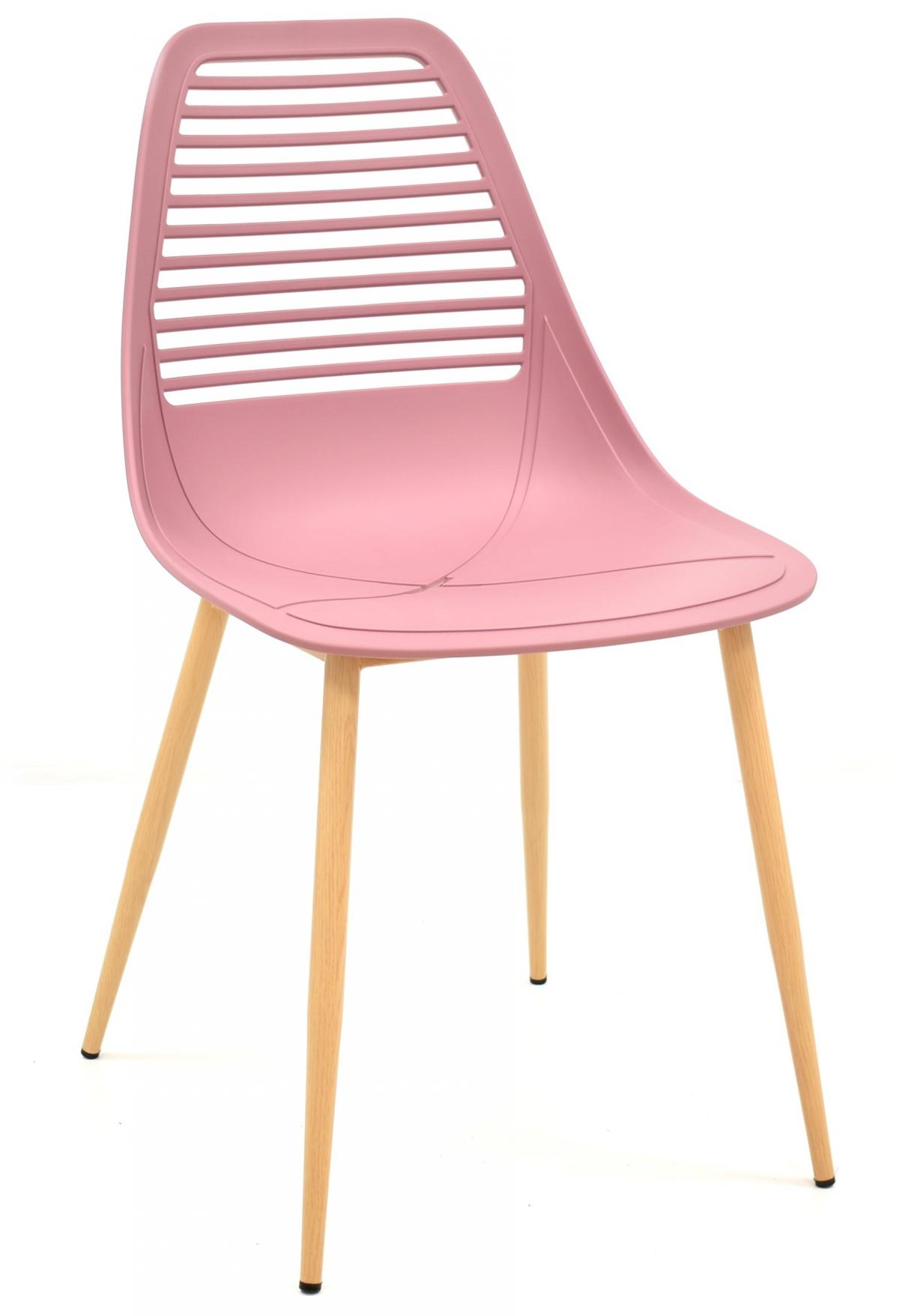 Silla UNCIBAY, metal, polipropileno rosa oscuro