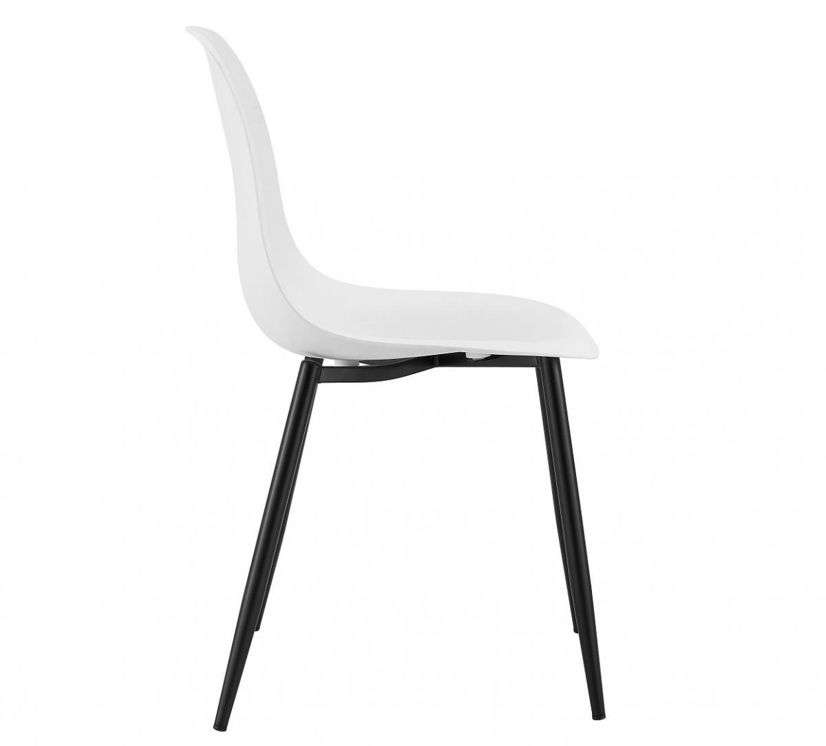 Silla CLUNY, metal negro, polipropileno blanco