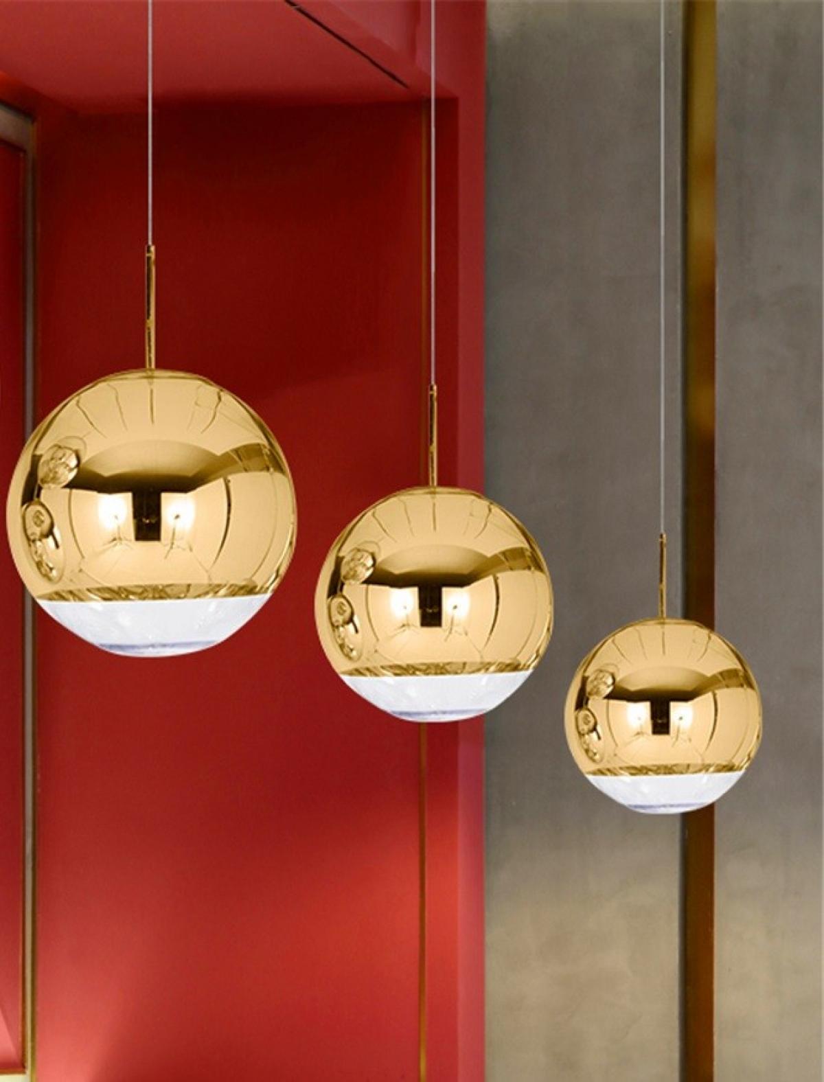 Lámpara KARIM, colgante, cristal, dorado - transparente, 40 cms de diámetro