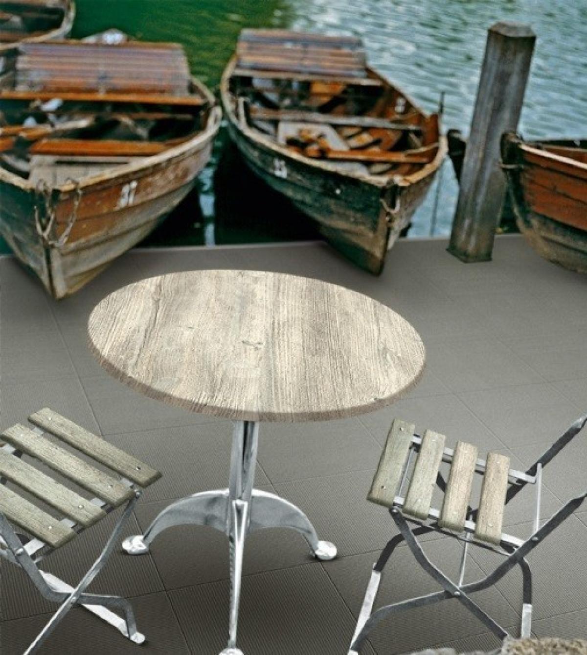 Tablero de mesa Werzalit-SM, PONDEROSA BLANCO 178, 70 cms de diámetro.