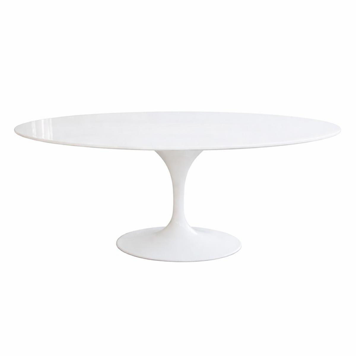 Mesa TUL, oval, fibra de vidrio, tapa lacada blanca 180x108 cms
