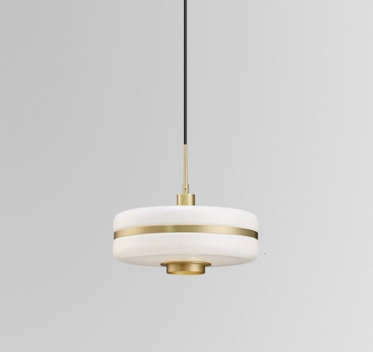 Lámpara LYRA, colgante, metal, cristal blanco