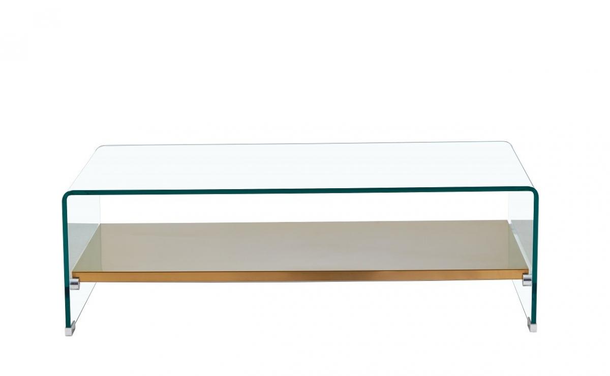 Mesa POITIERS, baja, estante, cristal, 110x55 cms