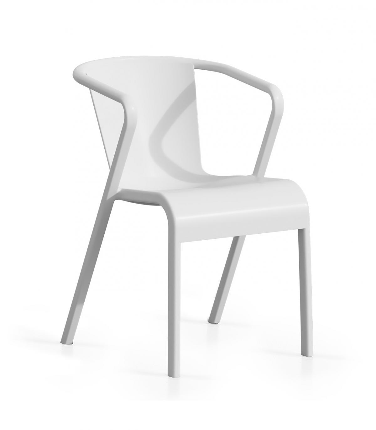Sillón LUGO, apilable,  polipropileno blanco
