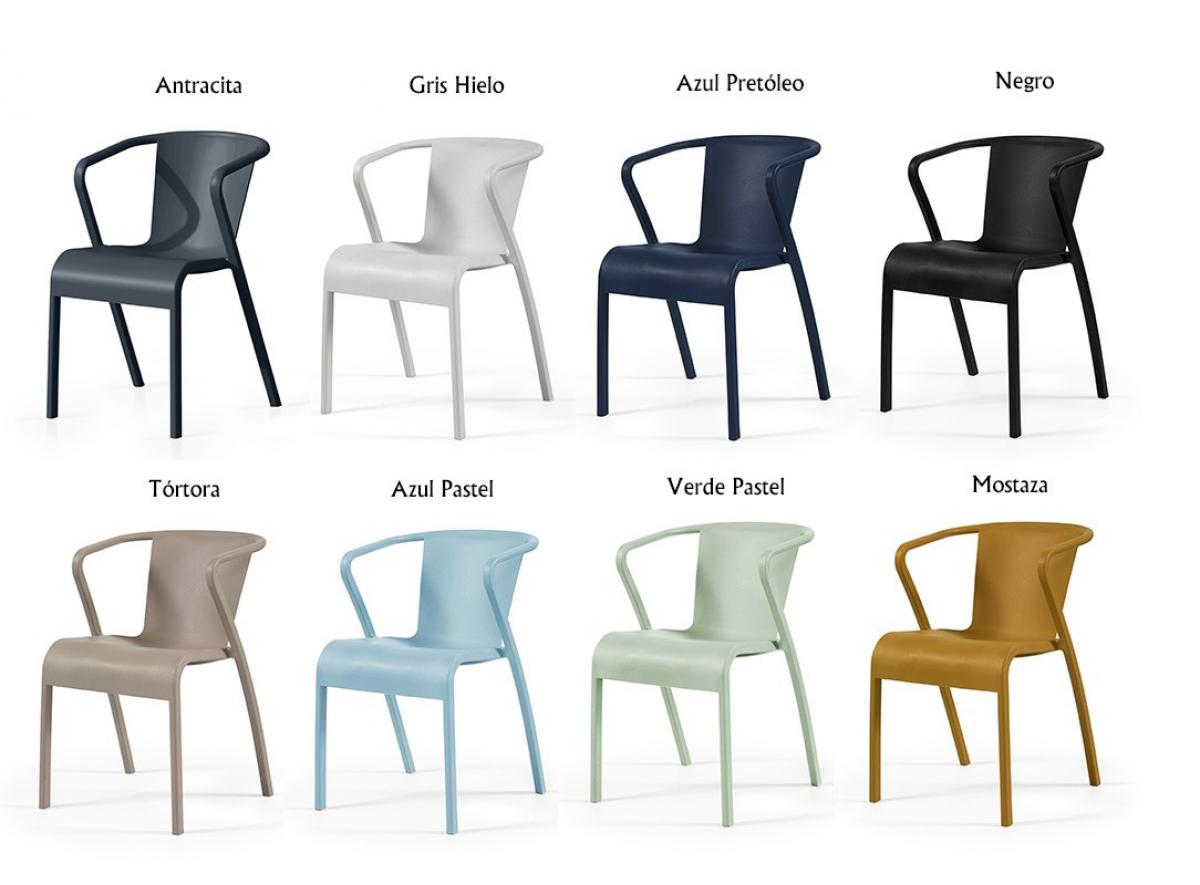 Sillón LUGO, apilable,  polipropileno blanco