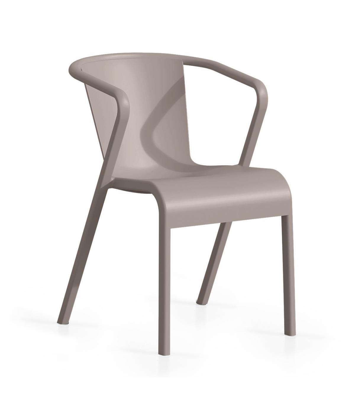 Sillón LUGO, apilable,  polipropileno blanco