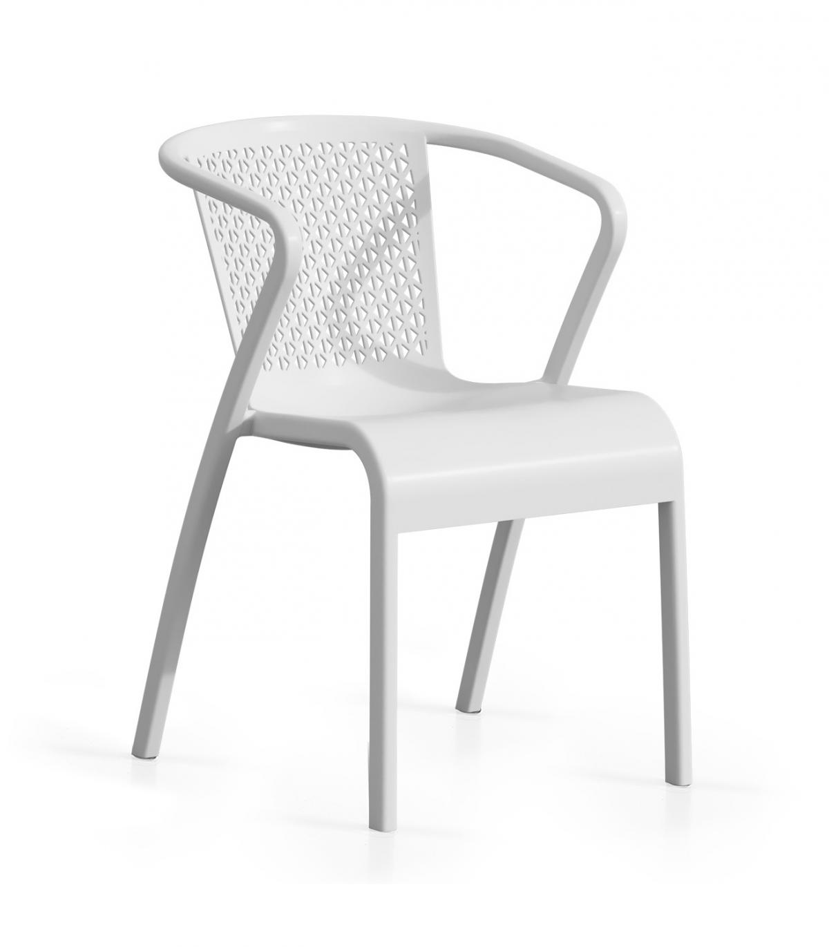 Sillón TUI, apilable,  polipropileno blanco