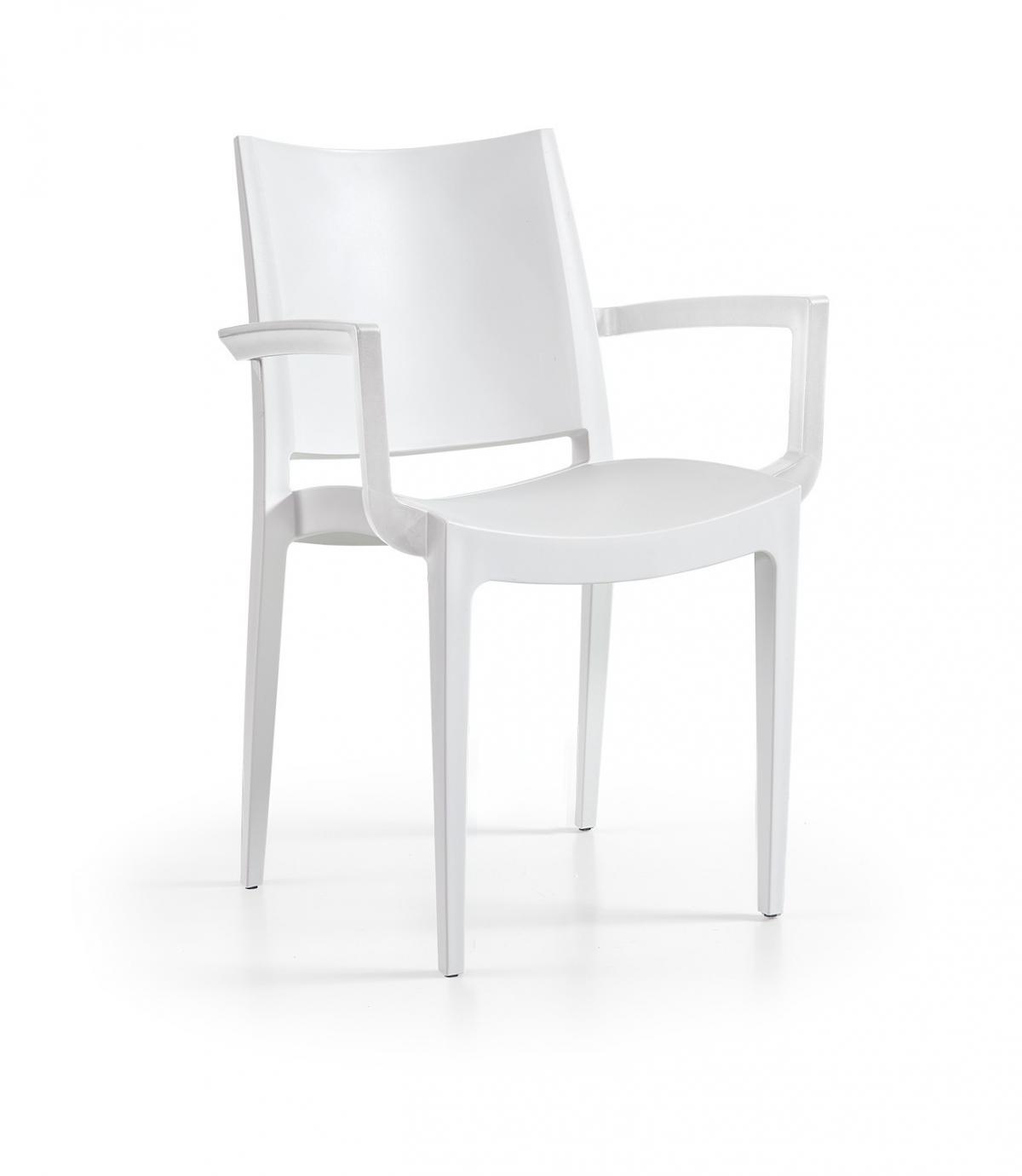 Sillón BEYBE, apilable, polipropileno blanco