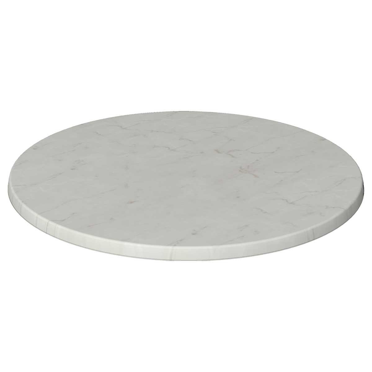 Tablero de mesa Werzalit-Sm, MARMOR BIANCO, 70 cms de diámetro.